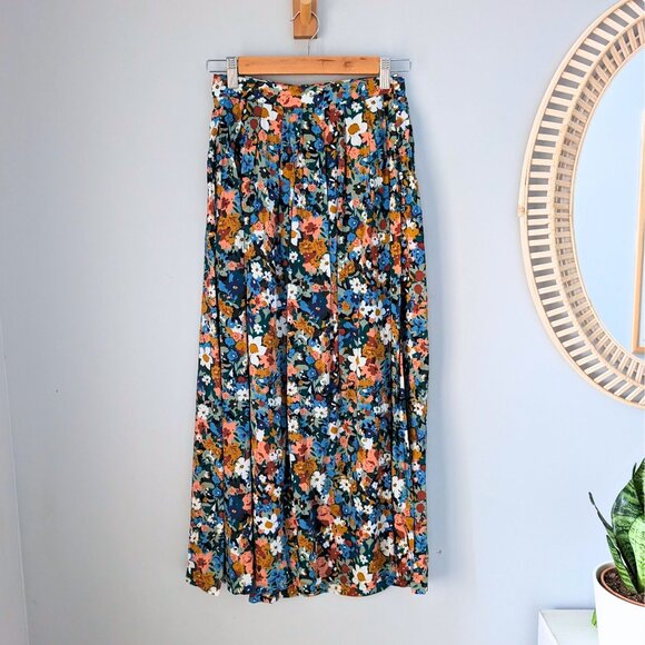 Sezane Floral A-Line Skirt - Multicolor - Picture 1 of 9